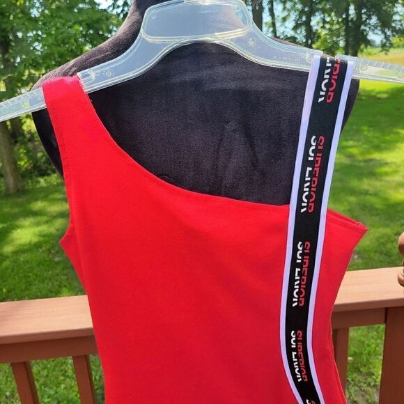 RedFox Ladies Bodycon Red Black  Sporty Dress sz  Small - Picture 5 of 12